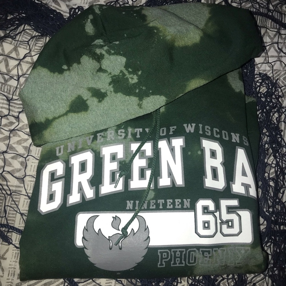 UWGB Hoodie. Custom tie-dye.